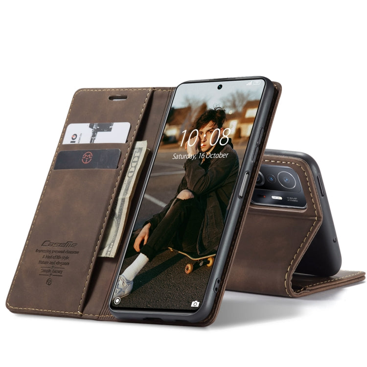 For Xiaomi Mi 11T / 11T Pro CaseMe 013 Multifunctional Leather Phone Case(Coffee) - Xiaomi Cases by CaseMe | Online Shopping South Africa | PMC Jewellery | Buy Now Pay Later Mobicred