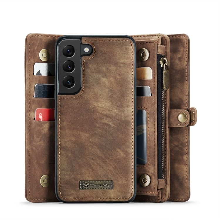 For Samsung Galaxy S22 5G CaseMe-008 Detachable Multifunctional Horizontal Flip Leather Case(Brown) - Galaxy S22 5G Cases by CaseMe | Online Shopping South Africa | PMC Jewellery | Buy Now Pay Later Mobicred