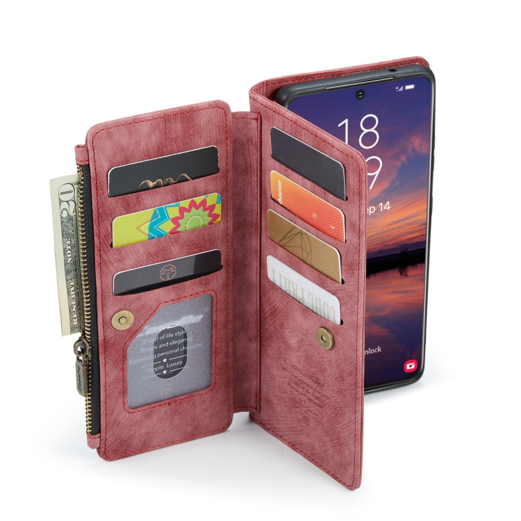 For Samsung Galaxy S22 5G CaseMe C30 Multifunctional Phone Leather Case with Holder & Card Slot & Wallet(Red) - Galaxy S22 5G Cases by CaseMe | Online Shopping South Africa | PMC Jewellery | Buy Now Pay Later Mobicred