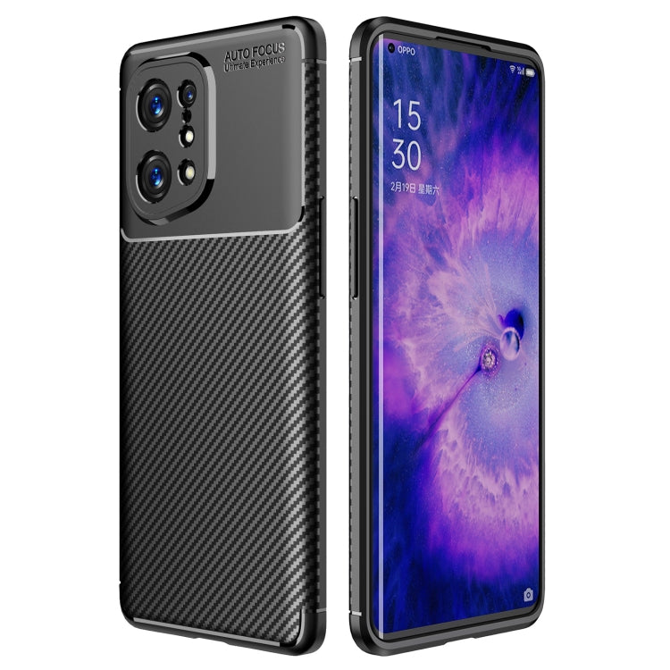 For OPPO Find X5 Carbon Fiber Texture Shockproof TPU Phone Case(Black) - OPPO Cases by PMC Jewellery | Online Shopping South Africa | PMC Jewellery