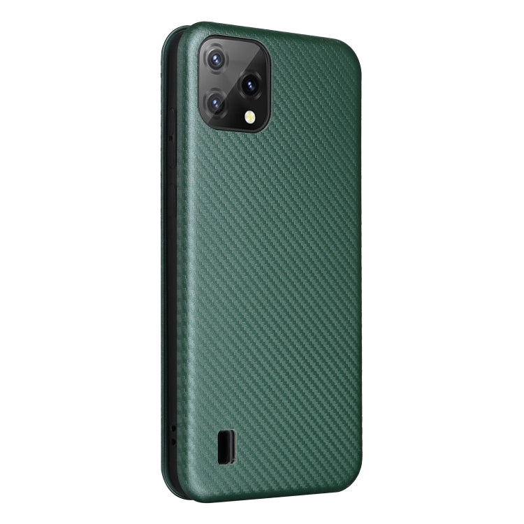 For Blackview A55 Carbon Fiber Texture Horizontal Flip PU Phone Case(Green) - More Brand by PMC Jewellery | Online Shopping South Africa | PMC Jewellery | Buy Now Pay Later Mobicred