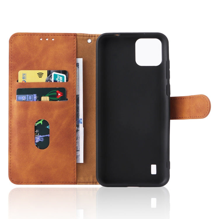 For Blackview A55 Skin Feel Magnetic Buckle Leather Phone Case(Brown) - More Brand by PMC Jewellery | Online Shopping South Africa | PMC Jewellery | Buy Now Pay Later Mobicred