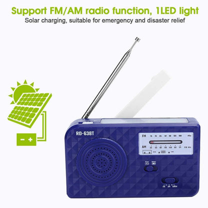 RD-638T Two-band Solar Powered AM / FM Radio Player Flashlight with Dynamo Function(Blue) - Radio Player by PMC Jewellery | Online Shopping South Africa | PMC Jewellery | Buy Now Pay Later Mobicred