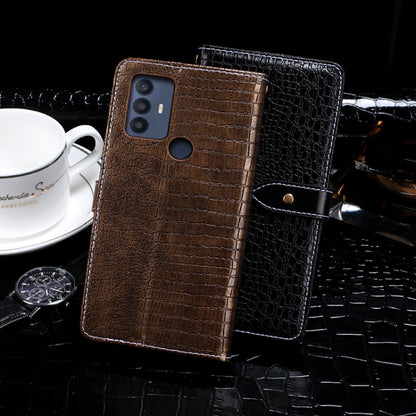 For TCL 30 SE idewei Crocodile Texture Leather Phone Case(Black) - More Brand by idewei | Online Shopping South Africa | PMC Jewellery | Buy Now Pay Later Mobicred