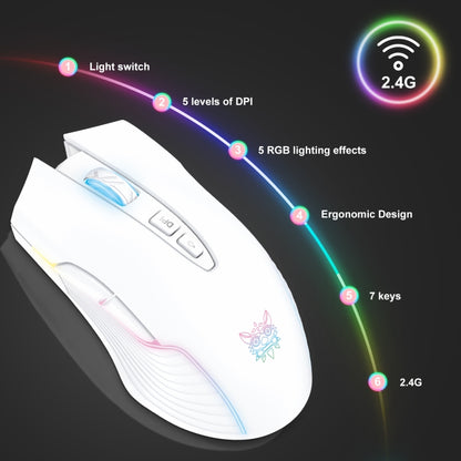 ONIKUMA CW905 2.4G RGB Lighting Wireless Mouse (Grey White) - Wireless Mice by ONIKUMA | Online Shopping South Africa | PMC Jewellery | Buy Now Pay Later Mobicred