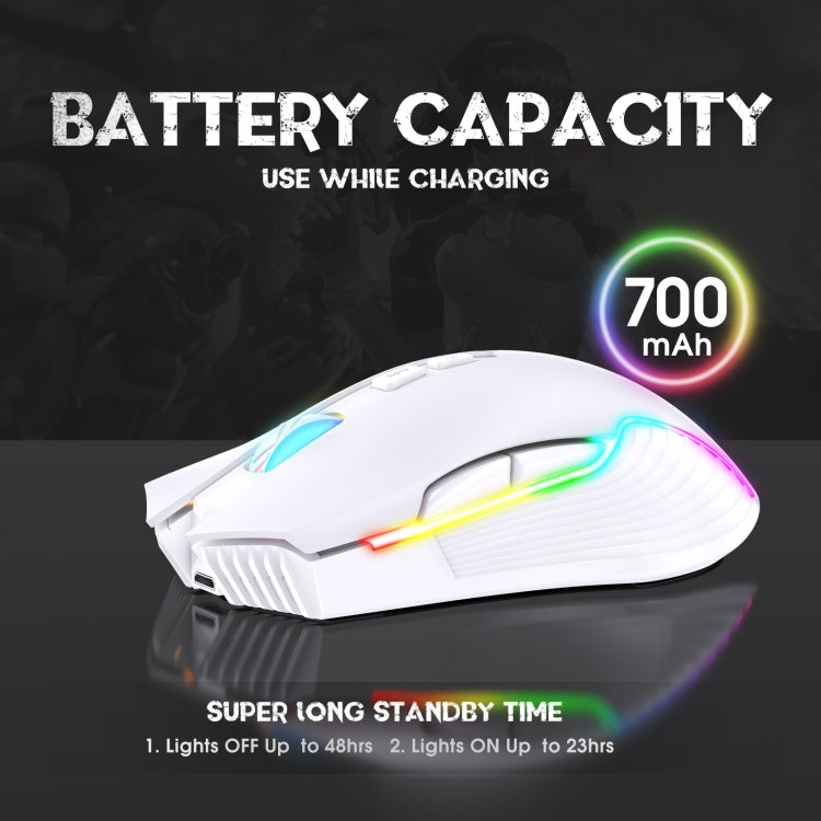 ONIKUMA CW905 2.4G RGB Lighting Wireless Mouse (Grey White) - Wireless Mice by ONIKUMA | Online Shopping South Africa | PMC Jewellery | Buy Now Pay Later Mobicred