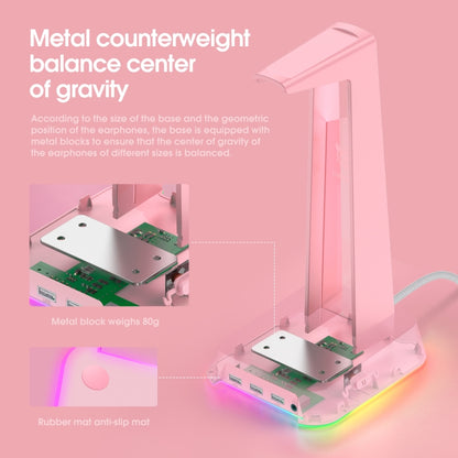 ONIKUMA ST-2 RGB Lighting Headset Holder Stand(Pink) - Headset Stand by ONIKUMA | Online Shopping South Africa | PMC Jewellery | Buy Now Pay Later Mobicred