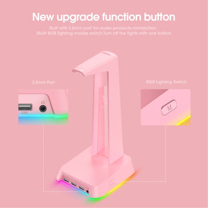 ONIKUMA ST-2 RGB Lighting Headset Holder Stand(Pink) - Headset Stand by ONIKUMA | Online Shopping South Africa | PMC Jewellery | Buy Now Pay Later Mobicred