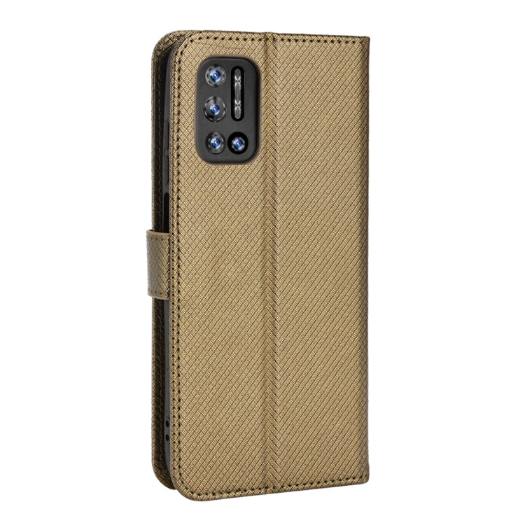 For DOOGEE N40 Pro Diamond Texture Leather Phone Case(Brown) - Doogee Cases by PMC Jewellery | Online Shopping South Africa | PMC Jewellery | Buy Now Pay Later Mobicred