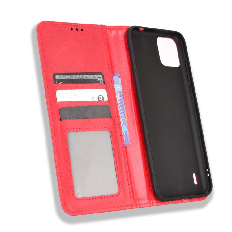 For Blackview A55 Magnetic Buckle Retro Crazy Horse Leather Phone Case(Red) - More Brand by PMC Jewellery | Online Shopping South Africa | PMC Jewellery | Buy Now Pay Later Mobicred