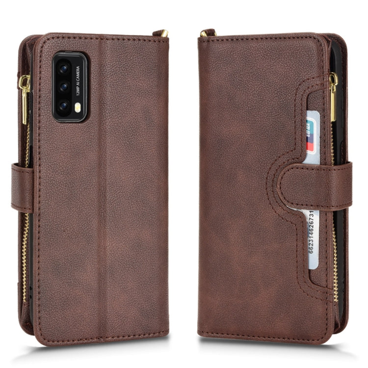 For Blackview A90 Litchi Texture Zipper Leather Phone Case(Brown) - More Brand by PMC Jewellery | Online Shopping South Africa | PMC Jewellery | Buy Now Pay Later Mobicred