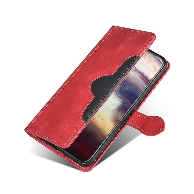 For Doogee N40 Pro Skin Feel Straw Hat Magnetic Buckle Leather Phone Case(Red) - Doogee Cases by PMC Jewellery | Online Shopping South Africa | PMC Jewellery | Buy Now Pay Later Mobicred