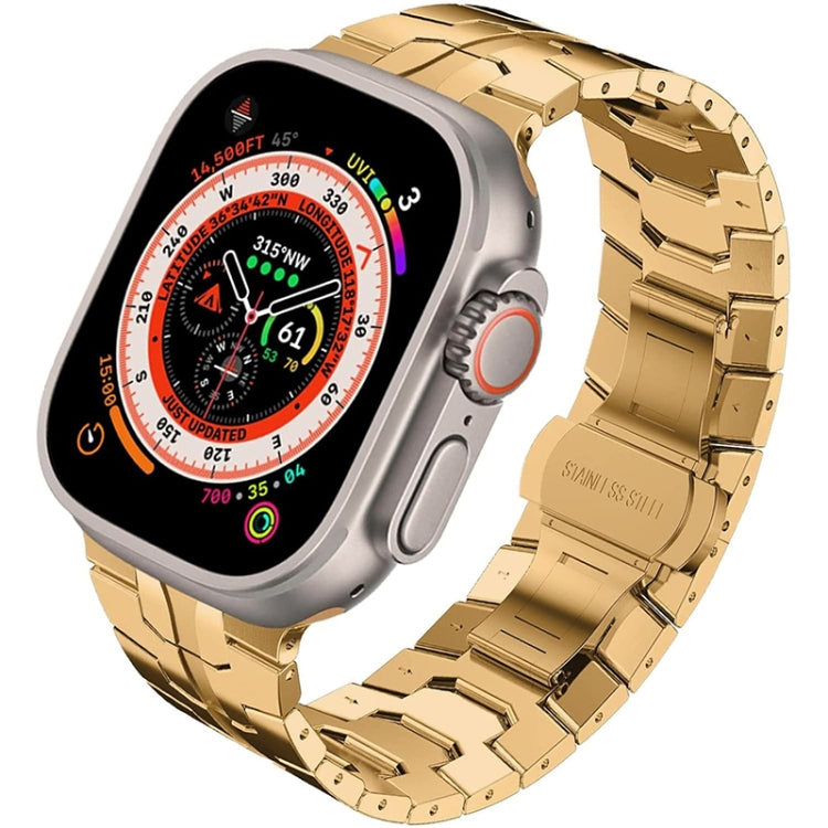 Steel Watch Band For Apple Watch Ultra 49mm&Watch Ultra 2 49mm / Series 9&8&7 45mm / SE 3&SE 2&6&SE&5&4 44mm / 3&2&1 42mm(Rose Gold) - Watch Bands by PMC Jewellery | Online Shopping South Africa | PMC Jewellery