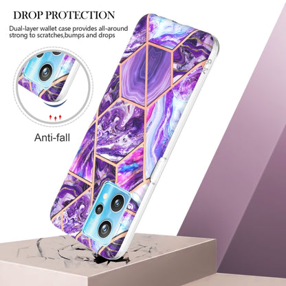 For OPPO Realme 9 Pro+ 5G Electroplating IMD Splicing Marble TPU Phone Case(Dark Purple) - Realme Cases by PMC Jewellery | Online Shopping South Africa | PMC Jewellery | Buy Now Pay Later Mobicred