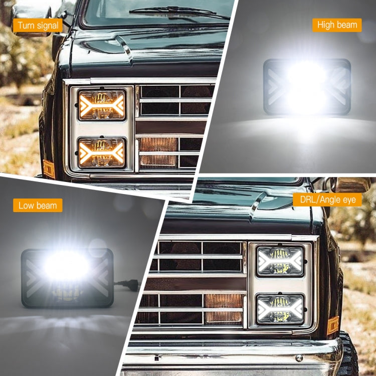 5 inch Square Truck Two-color Headlights 9-30V 36W / 22W 4000LM 6000K / 3000K - LED Headlamps by PMC Jewellery | Online Shopping South Africa | PMC Jewellery | Buy Now Pay Later Mobicred