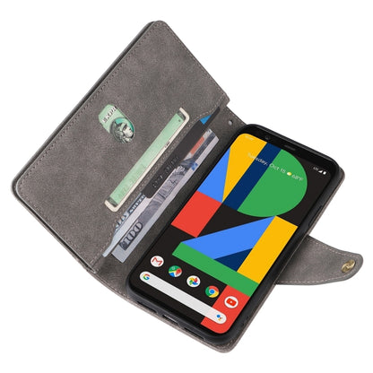 For Google Pixel 4 Rivet Buckle 9 Cards Three Fold Leather Phone Case(Grey) - Google Cases by PMC Jewellery | Online Shopping South Africa | PMC Jewellery | Buy Now Pay Later Mobicred