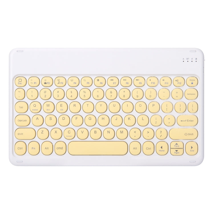 +X3 Universal Candy Color Round Keys Bluetooth Keyboard Leather Case(Lemon Yellow) - Universal Keyboard by PMC Jewellery | Online Shopping South Africa | PMC Jewellery