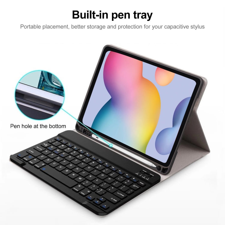 Square Cap Bluetooth Keyboard Leather Case with Pen Slot for Samsung Galaxy Tab S6 Lite(Light Blue) - Samsung Keyboard by PMC Jewellery | Online Shopping South Africa | PMC Jewellery