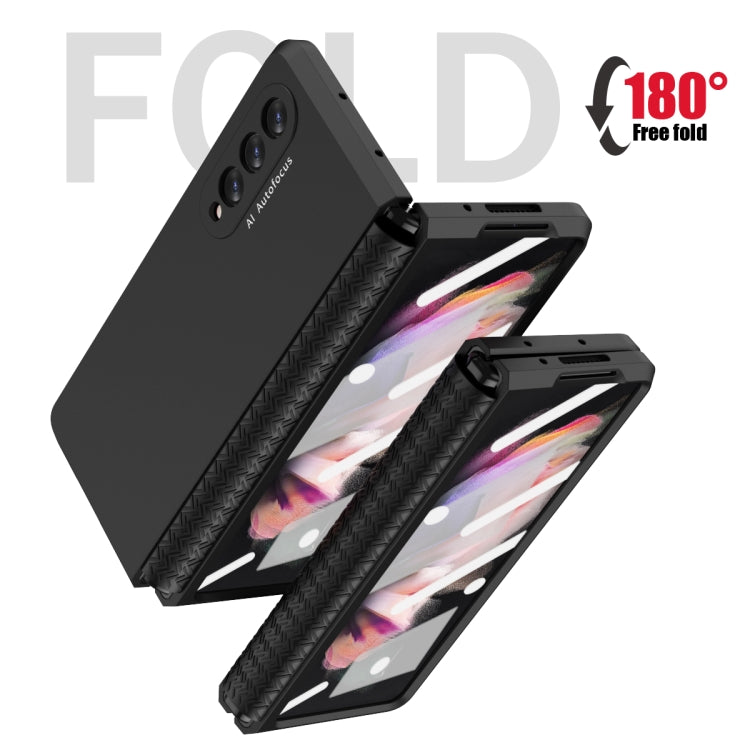 For Samsung Galaxy Z Fold3 5G 360 Full Body TPU Hinge Flip Phone Case(Black) - Galaxy Phone Cases by PMC Jewellery | Online Shopping South Africa | PMC Jewellery