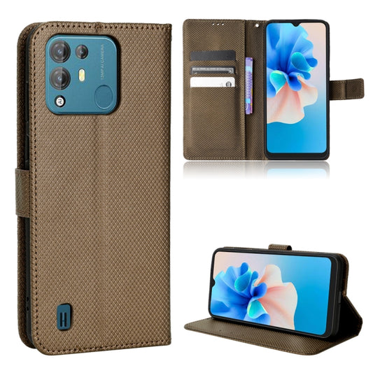 For Blackview A55 Pro Diamond Texture Leather Phone Case(Brown) - More Brand by PMC Jewellery | Online Shopping South Africa | PMC Jewellery | Buy Now Pay Later Mobicred