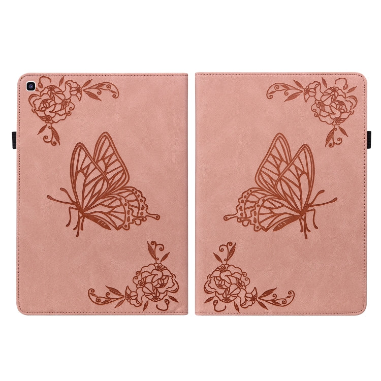 For Samsung Tab A 8.0 2019 T290/T295/T297 Butterfly Flower Embossed Leather Tablet Case(Rose Gold) - Other Galaxy Tab PC by PMC Jewellery | Online Shopping South Africa | PMC Jewellery