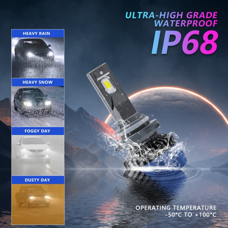 P10 1 Pair 9006 6000K / 6000LM / 55W / DC10-32V IP68 Waterproof Car LED Headlight - LED Headlamps by PMC Jewellery | Online Shopping South Africa | PMC Jewellery | Buy Now Pay Later Mobicred