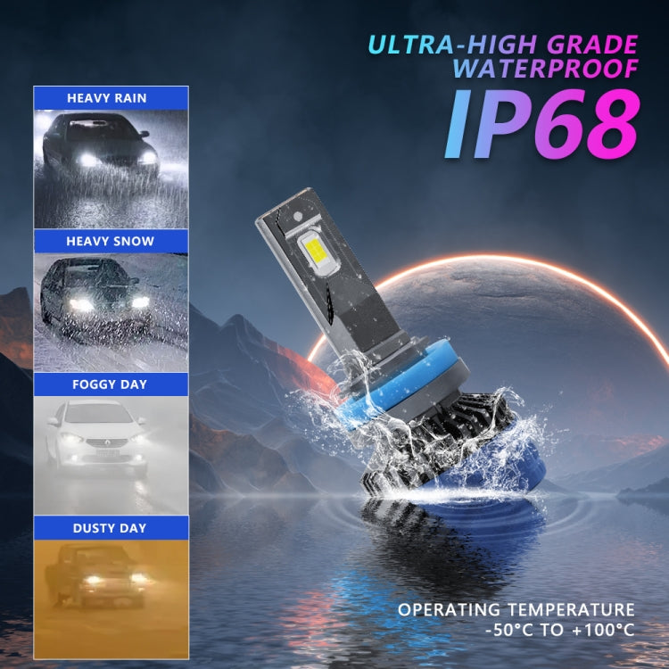 P10 1 Pair H11 6000K / 6000LM / 55W / DC10-32V IP68 Waterproof Car LED Headlight - LED Headlamps by PMC Jewellery | Online Shopping South Africa | PMC Jewellery | Buy Now Pay Later Mobicred