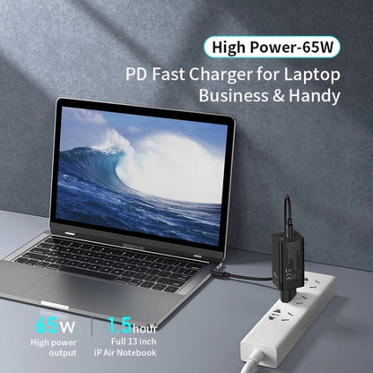 awei PD9 65W Dual Type-C / USB-C + USB GaN Fast Charging Travel Charger, EU Plug(White) - USB Charger by awei | Online Shopping South Africa | PMC Jewellery | Buy Now Pay Later Mobicred