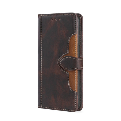 For Ulefone Note 12P Stitching Skin Feel Magnetic Buckle Horizontal Flip PU Leather Case(Brown) - Ulefone Cases by PMC Jewellery | Online Shopping South Africa | PMC Jewellery | Buy Now Pay Later Mobicred