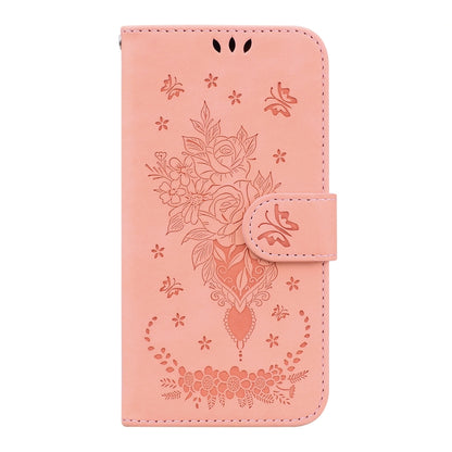 For OPPO A74 5G / A93 5G / A54 5G Butterfly Rose Embossed Leather Phone Case(Pink) - OPPO Cases by PMC Jewellery | Online Shopping South Africa | PMC Jewellery