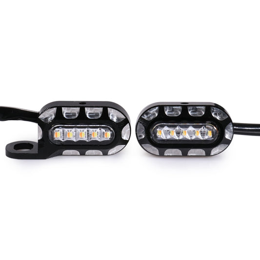 HP-Z058 Motorcycle Modified Rearview Mirror LED Turn Signal Light for Harley Sportsters XL 883 / 1200(Black White) - Turn Signal by PMC Jewellery | Online Shopping South Africa | PMC Jewellery | Buy Now Pay Later Mobicred