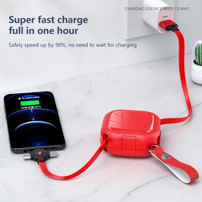 3 in 1 USB To 8 Pin + Micro USB + USB-C / Type-C Telescopic Charging Cable with Mobile Phone Holder(Red) - Multifunction Cable by PMC Jewellery | Online Shopping South Africa | PMC Jewellery | Buy Now Pay Later Mobicred