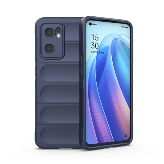 For OPPO Reno7 5G Global / Find X5 Lite Magic Shield TPU + Flannel Phone Case(Dark Blue) - OPPO Cases by PMC Jewellery | Online Shopping South Africa | PMC Jewellery | Buy Now Pay Later Mobicred