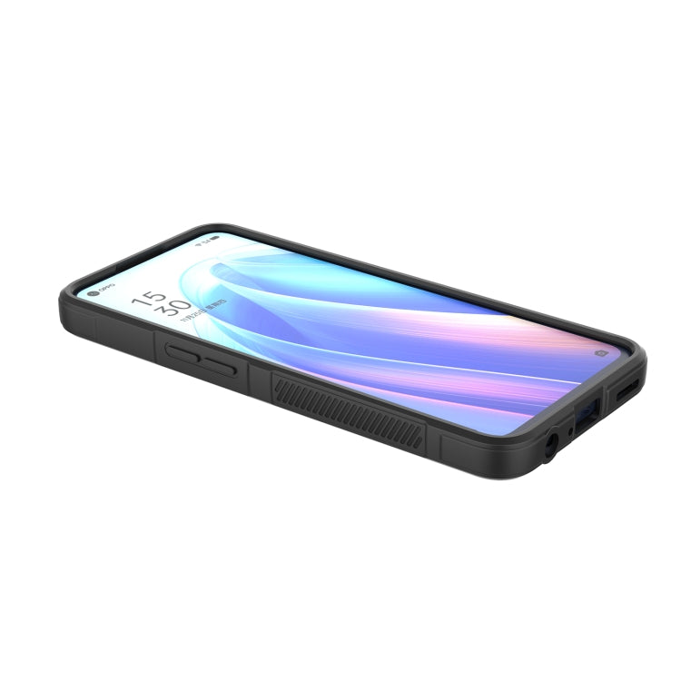 For OPPO Reno7 5G Global / Find X5 Lite Magic Shield TPU + Flannel Phone Case(Dark Blue) - OPPO Cases by PMC Jewellery | Online Shopping South Africa | PMC Jewellery | Buy Now Pay Later Mobicred