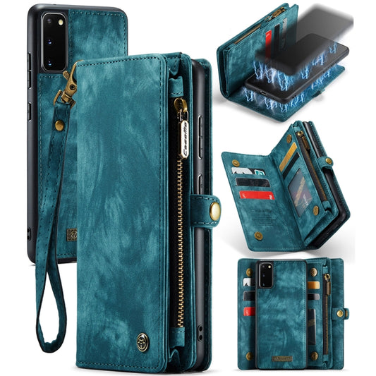 For Galaxy S20 CaseMe Detachable Multifunctional Horizontal Flip Leather Case, with Card Slot & Holder & Zipper Wallet & Photo Frame(Green) - Galaxy Phone Cases by CaseMe | Online Shopping South Africa | PMC Jewellery | Buy Now Pay Later Mobicred