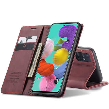 For Galaxy A51 CaseMe Multifunctional Horizontal Flip Leather Case, with Card Slot & Holder & Wallet(Wine Red) - Galaxy Phone Cases by CaseMe | Online Shopping South Africa | PMC Jewellery | Buy Now Pay Later Mobicred