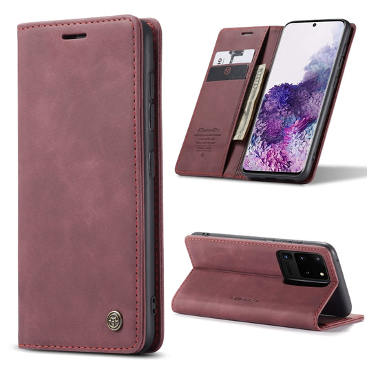 For Galaxy S20 Ultra CaseMe Multifunctional Horizontal Flip Leather Case, with Card Slot & Holder & Wallet(Wine Red) - Galaxy Phone Cases by CaseMe | Online Shopping South Africa | PMC Jewellery | Buy Now Pay Later Mobicred