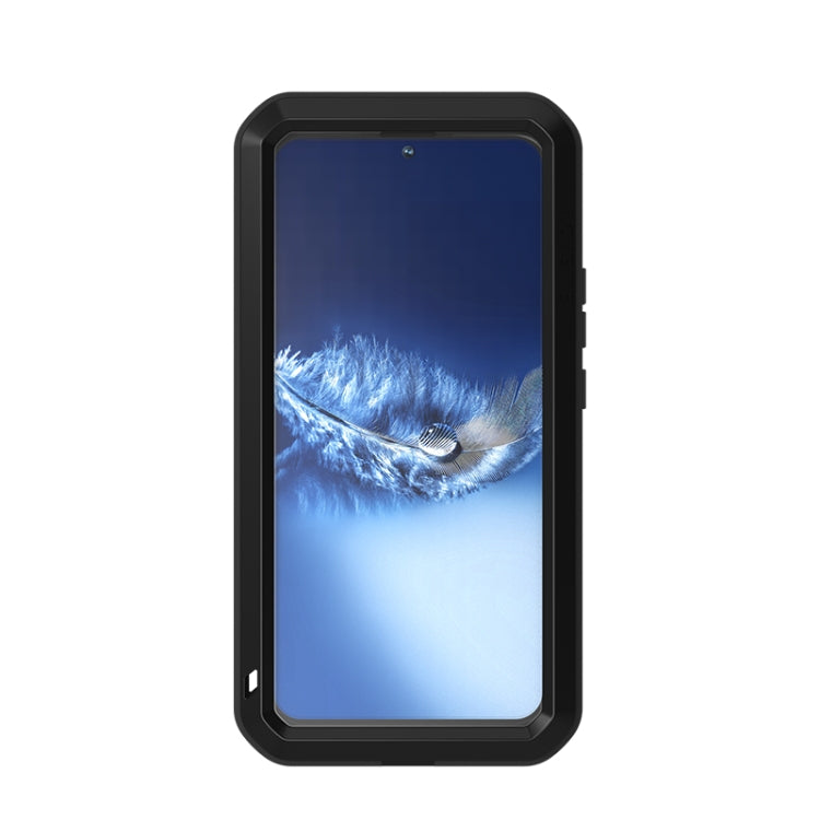 For Samsung Galaxy S22+ LOVE MEI Metal Shockproof Waterproof Dustproof Protective Phone Case with Glass(Black) - Galaxy S22+ 5G Cases by LOVE MEI | Online Shopping South Africa | PMC Jewellery