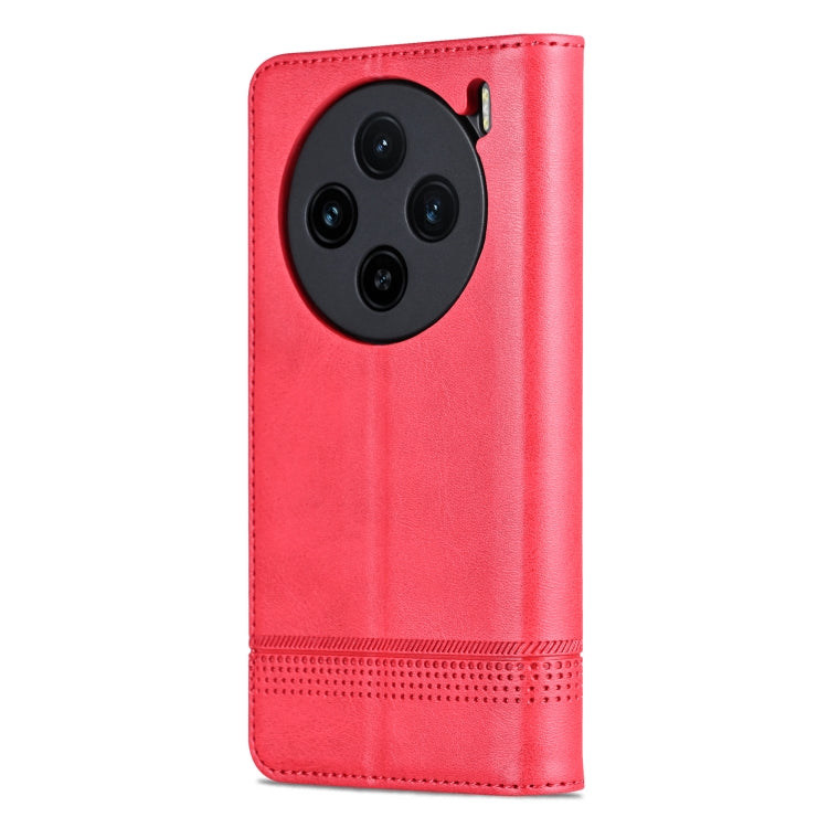 For vivo X100 AZNS Magnetic Calf Texture Leather Phone Case(Red) - X100 Cases by AZNS | Online Shopping South Africa | PMC Jewellery | Buy Now Pay Later Mobicred