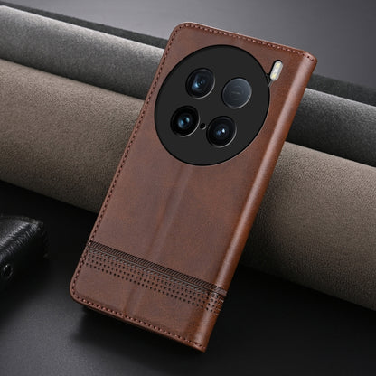 For vivo X100 Ultra AZNS Magnetic Calf Texture Leather Phone Case(Dark Brown) - vivo Cases by AZNS | Online Shopping South Africa | PMC Jewellery | Buy Now Pay Later Mobicred