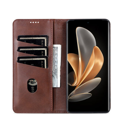 For vivo X100 Ultra AZNS Magnetic Calf Texture Leather Phone Case(Dark Brown) - vivo Cases by AZNS | Online Shopping South Africa | PMC Jewellery | Buy Now Pay Later Mobicred