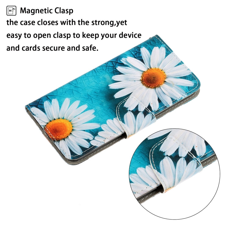 For OPPO A96 4G / Realme 9i Colored Drawing Pattern Flip Leather Phone Case(Daisy) - Realme Cases by PMC Jewellery | Online Shopping South Africa | PMC Jewellery | Buy Now Pay Later Mobicred