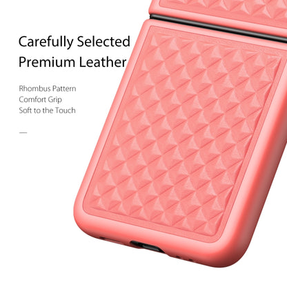 For Samsung Galaxy Z Flip3 5G DUX DUCIS Venice Series Shockproof Genuine Leather Phone Case(Pink) - Galaxy Phone Cases by DUX DUCIS | Online Shopping South Africa | PMC Jewellery | Buy Now Pay Later Mobicred