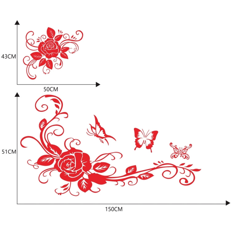 2 PCS/Set D-72 Butterfly Love Flower Pattern Car Modified Decorative Sticker(Red) - Decorative Sticker by PMC Jewellery | Online Shopping South Africa | PMC Jewellery | Buy Now Pay Later Mobicred