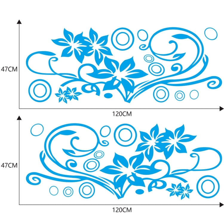 2 PCS/Set D-75 Flower Vine Pattern Car Modified Decorative Sticker(Blue) - Decorative Sticker by PMC Jewellery | Online Shopping South Africa | PMC Jewellery | Buy Now Pay Later Mobicred