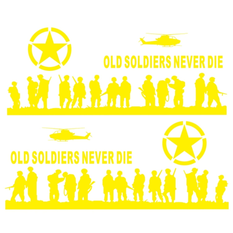 2 PCS/Set D-84 Old Soldiers Pattern Car Modified Decorative Sticker(Yellow) - Decorative Sticker by PMC Jewellery | Online Shopping South Africa | PMC Jewellery | Buy Now Pay Later Mobicred