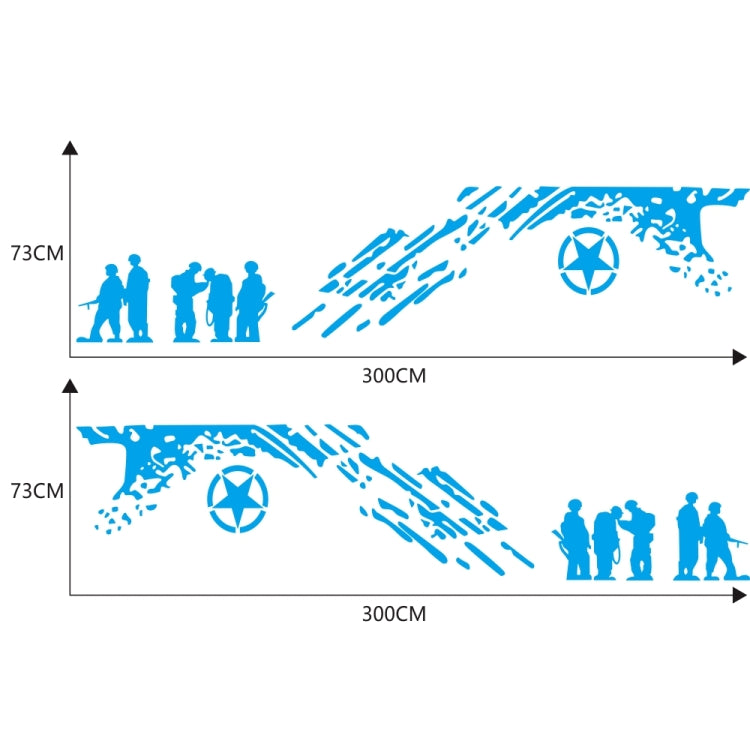 2 PCS/Set D-123 Soldiers Pattern Car Modified Decorative Sticker(Blue) - Decorative Sticker by PMC Jewellery | Online Shopping South Africa | PMC Jewellery | Buy Now Pay Later Mobicred
