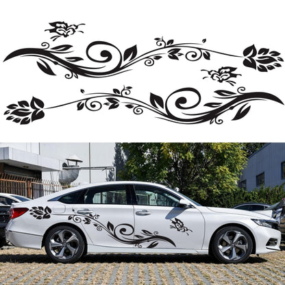 2 PCS/Set D-251 Butterfly Love Flowers Pattern Car Modified Decorative Sticker(Black) - Decorative Sticker by PMC Jewellery | Online Shopping South Africa | PMC Jewellery | Buy Now Pay Later Mobicred