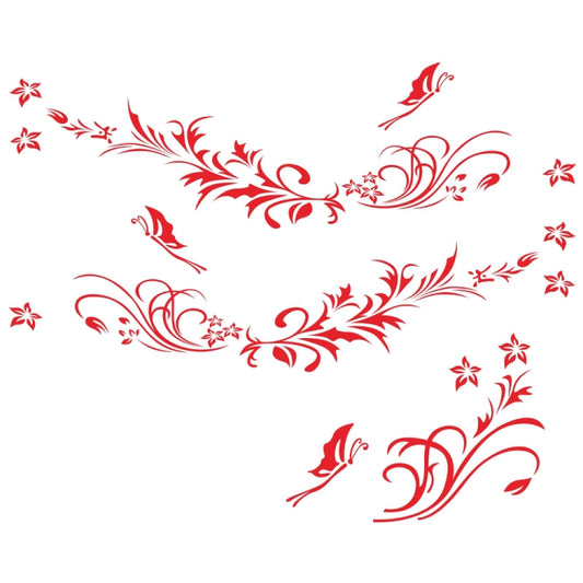 D-462 Butterfly Loves Flowers Pattern Car Modified Decorative Sticker(Red) - Decorative Sticker by PMC Jewellery | Online Shopping South Africa | PMC Jewellery | Buy Now Pay Later Mobicred