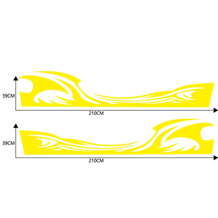 2 PCS/Set D-467 Waves Pattern Car Modified Decorative Sticker(Yellow) - Decorative Sticker by PMC Jewellery | Online Shopping South Africa | PMC Jewellery | Buy Now Pay Later Mobicred